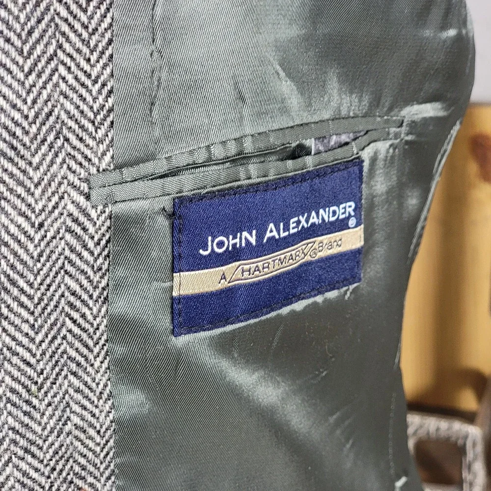 John Alexander Hartmarx Men's Tweed Sport Coat Blazer Two Button Herringbone 42R